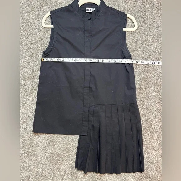OAK Pleated button front tank blouse - Picture 7 of 8